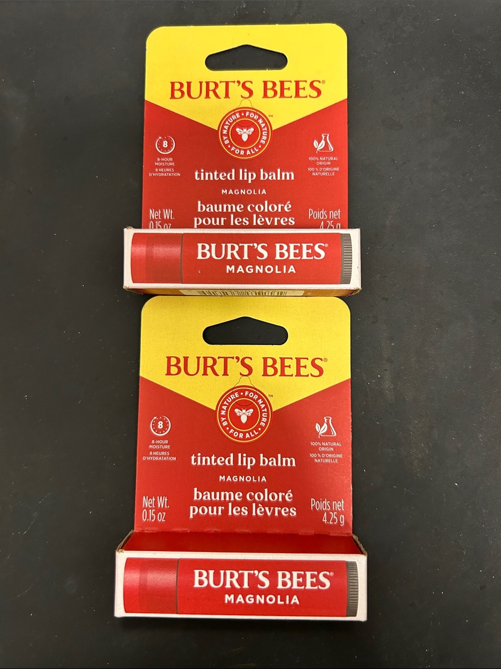 NWT 🆕 TWO Burt's Bees Magnolia Tinted Lip Balms - 100% Natural Origin